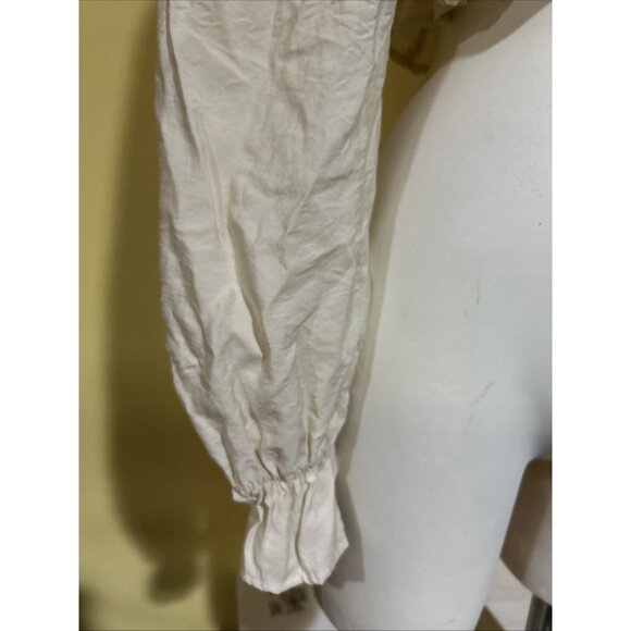 Thirty Thirty Milkmaid Puff Sleeve Smocked Crop Top Sz XS Coquette Peasant Boho - Picture 4 of 13